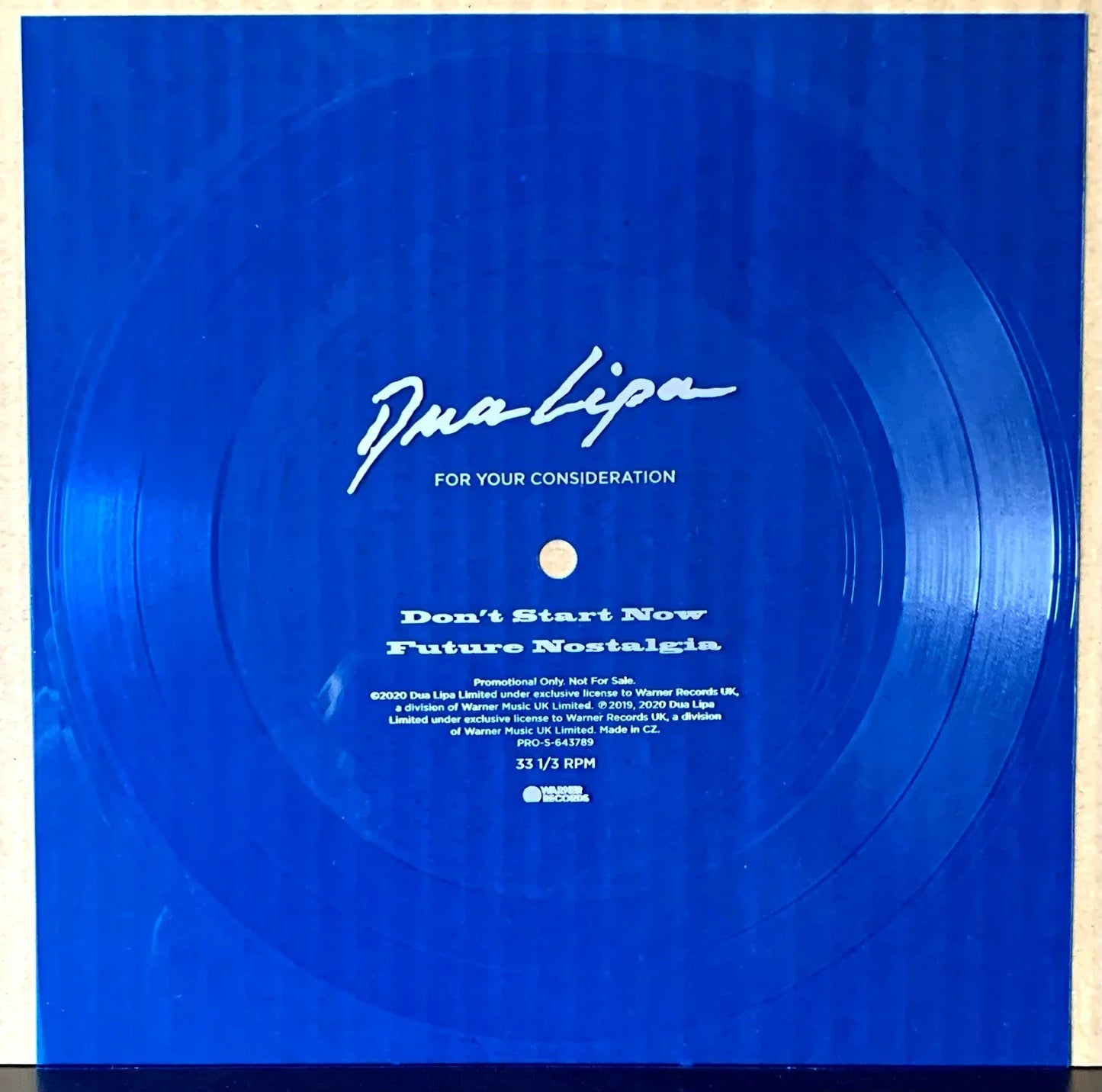 Dua Lipa - Don't Start Now  Future Nostalgia (Flexi, 7, Shape, SSided, Single, Promo, Blu)